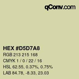 颜色代码: HEX #D5D7A8 | qconv.com