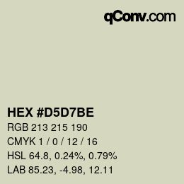 颜色代码: HEX #D5D7BE | qconv.com