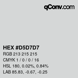 颜色代码: HEX #D5D7D7 | qconv.com