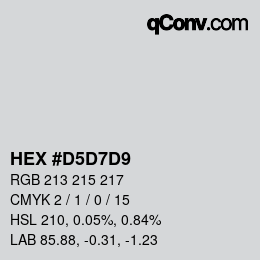カラーコード: HEX #D5D7D9 | qconv.com