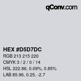 カラーコード: HEX #D5D7DC | qconv.com