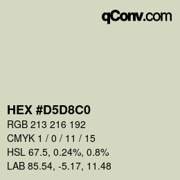 颜色代码: HEX #D5D8C0 | qconv.com