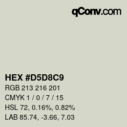 Color code: HEX #D5D8C9 | qconv.com