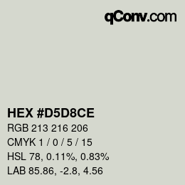 カラーコード: HEX #D5D8CE | qconv.com