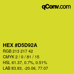 カラーコード: HEX #D5D92A | qconv.com