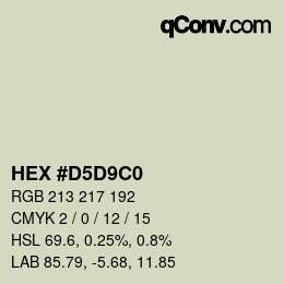 Color code: HEX #D5D9C0 | qconv.com