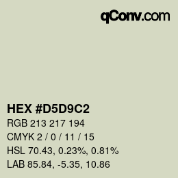 カラーコード: HEX #D5D9C2 | qconv.com