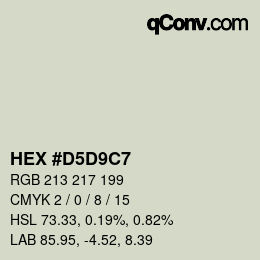 Código de color: HEX #D5D9C7 | qconv.com