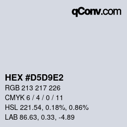 颜色代码: HEX #D5D9E2 | qconv.com