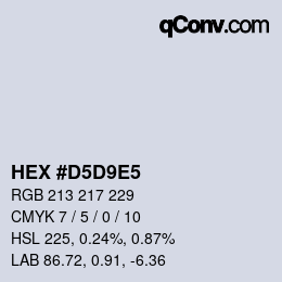 カラーコード: HEX #D5D9E5 | qconv.com
