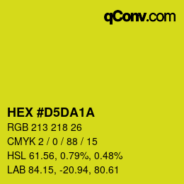 カラーコード: HEX #D5DA1A | qconv.com