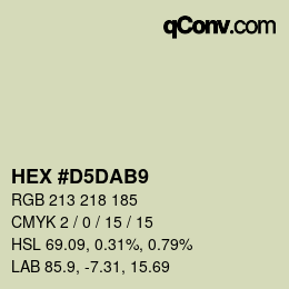 颜色代码: HEX #D5DAB9 | qconv.com