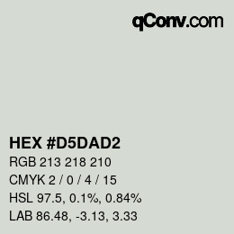 Color code: HEX #D5DAD2 | qconv.com