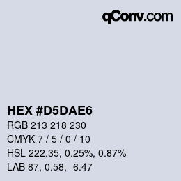 カラーコード: HEX #D5DAE6 | qconv.com