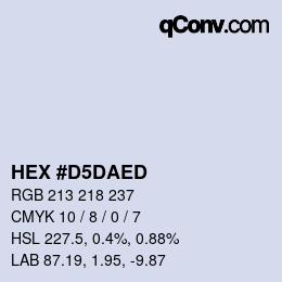 カラーコード: HEX #D5DAED | qconv.com
