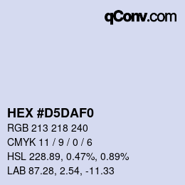 Color code: HEX #D5DAF0 | qconv.com