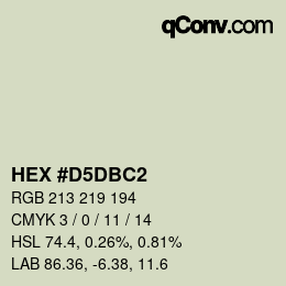 Color code: HEX #D5DBC2 | qconv.com