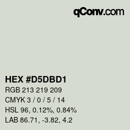 Color code: HEX #D5DBD1 | qconv.com
