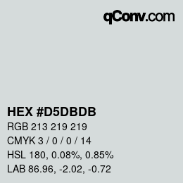 Farbcode: HEX #D5DBDB | qconv.com