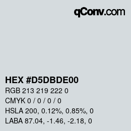 Color code: HEX #D5DBDE00 | qconv.com