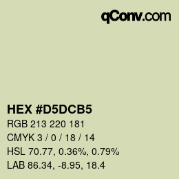 カラーコード: HEX #D5DCB5 | qconv.com
