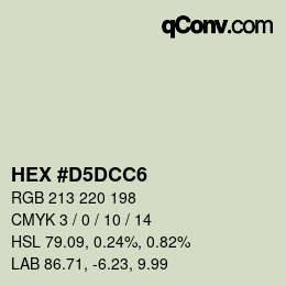 Color code: HEX #D5DCC6 | qconv.com