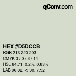 カラーコード: HEX #D5DCCB | qconv.com