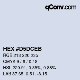 カラーコード: HEX #D5DCEB | qconv.com