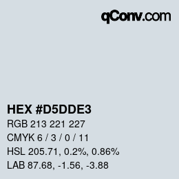カラーコード: HEX #D5DDE3 | qconv.com