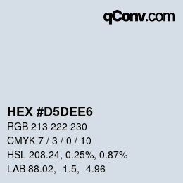 カラーコード: HEX #D5DEE6 | qconv.com