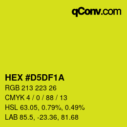 Color code: HEX #D5DF1A | qconv.com