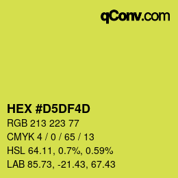 カラーコード: HEX #D5DF4D | qconv.com