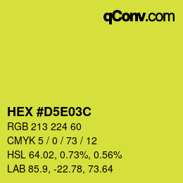 Color code: HEX #D5E03C | qconv.com