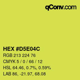 Color code: HEX #D5E04C | qconv.com