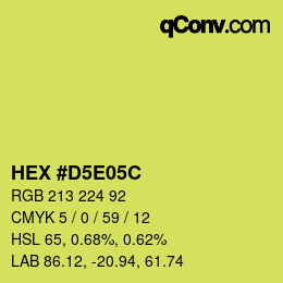 Color code: HEX #D5E05C | qconv.com
