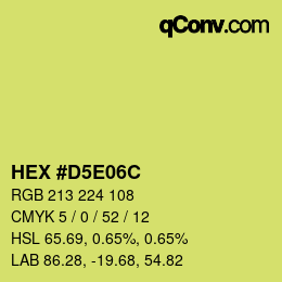 Color code: HEX #D5E06C | qconv.com
