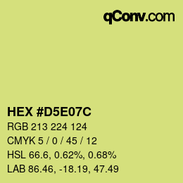 Color code: HEX #D5E07C | qconv.com