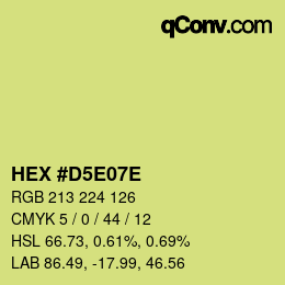 Código de color: HEX #D5E07E | qconv.com