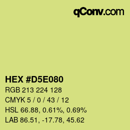 颜色代码: HEX #D5E080 | qconv.com