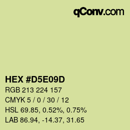 Color code: HEX #D5E09D | qconv.com