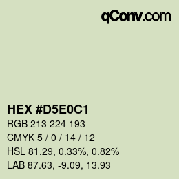 Color code: HEX #D5E0C1 | qconv.com