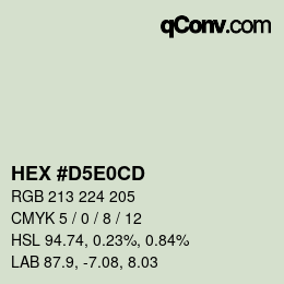 Color code: HEX #D5E0CD | qconv.com