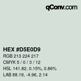 Color code: HEX #D5E0D9 | qconv.com