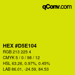 カラーコード: HEX #D5E104 | qconv.com