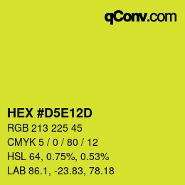 Color code: HEX #D5E12D | qconv.com