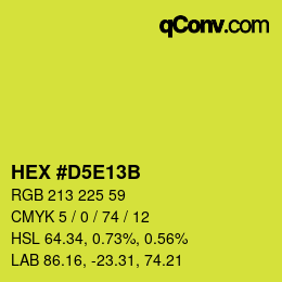 Color code: HEX #D5E13B | qconv.com