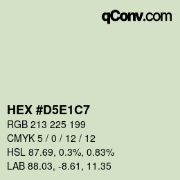 Color code: HEX #D5E1C7 | qconv.com