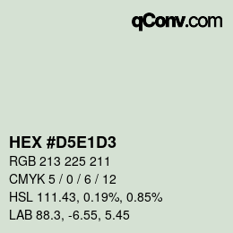Color code: HEX #D5E1D3 | qconv.com