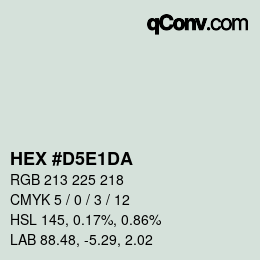 Color code: HEX #D5E1DA | qconv.com