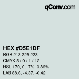 Color code: HEX #D5E1DF | qconv.com